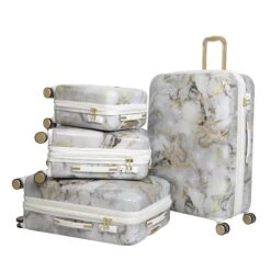 IT Luggage Sheen - Underseat (Gold Greyscale Marble) -Travel Storage Shop 32980 UK16 2269B08GoldgreyscalemarbleSSFrontpanelset1 2facb6ee 234c 4253 97d5 b7f355949771