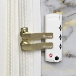 IT Luggage Sheen - 4pc Set (Gold Greyscale Marble) -Travel Storage Shop 32980 UK16 2269B08GoldgreyscalemarbleSSTSAlock