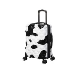 IT Luggage Indulging - Cabin (Moo Cow Print) -Travel Storage Shop 33198 UK16 3039A08Moocowblack whiterepeatprintSSFrontpanel18.5in 54a92cc0 0eb6 42ca bd4e 0ae0c4595bee