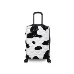 IT Luggage Indulging - 4pc Set (Moo Cow Print) -Travel Storage Shop 33198 UK16 3039A08Moocowblack whiterepeatprintSSFrontpaneldirectly18.5in
