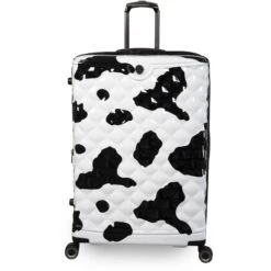 IT Luggage Indulging - 4pc Set (Moo Cow Print) -Travel Storage Shop 33198 UK16 3039A08Moocowblack whiterepeatprintSSFrontpaneldirectly29in