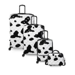 IT Luggage Indulging II - Cabin With Pocket (Moo Cow Print) -Travel Storage Shop 33198 UK16 3039A08Moocowblack whiterepeatprintSSFrontpaneldirectlyset3 53ecc5ad c318 4ec4 b250 bbc09f56dd83