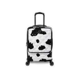 IT Luggage Indulging II - 4pc Set (Moo Cow Print) -Travel Storage Shop 33199 UK16 3039A08Moocowblack whiterepeatprintSSFrontpaneldirectly18.5inwithpocket 91f67ff4 7ad0 4230 aa12 24797959c43f