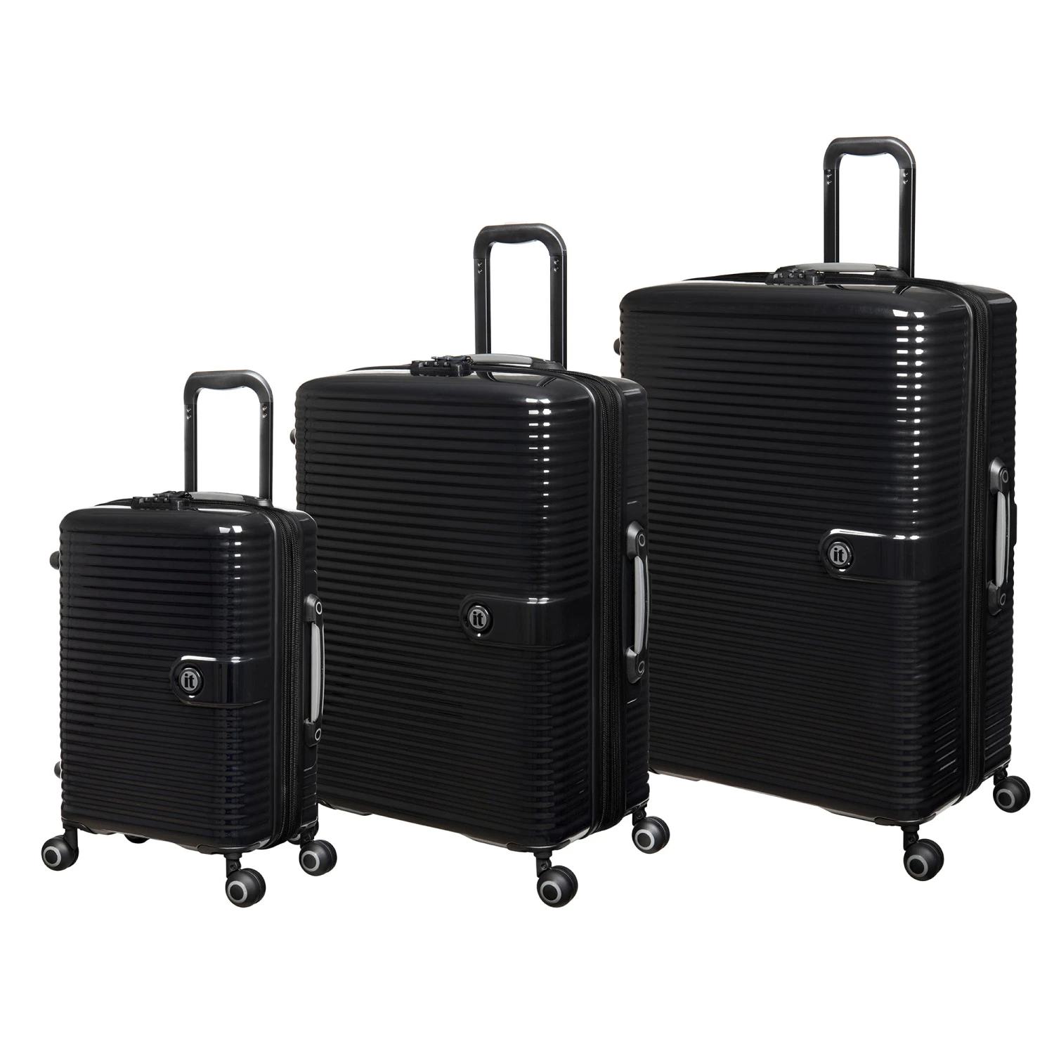 IT Luggage Helixian - 3pc Set (Black) 1 IT Luggage Helixian - 3pc Set (Black)