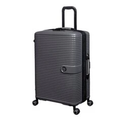 IT Luggage Helixian - 3pc Set (Charcoal) -Travel Storage Shop 61334 US16 2842 08CharcoalgreyS022SSFrontpanel25in