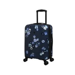 IT Luggage Sheen - 2pc Set (Pansies Floral Blue Depths) -Travel Storage Shop 61665 US16 2269C08PansiesfloralbluedepthsP723SSFrontpanel18.9in