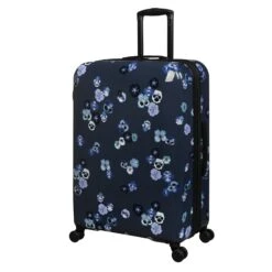 IT Luggage Sheen - 2pc Set (Pansies Floral Blue Depths) -Travel Storage Shop 61665 US16 2269C08PansiesfloralbluedepthsP723SSFrontpanel27in