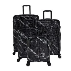 IT Luggage Candy Calavera - 4pc Set (Black Marble) -Travel Storage Shop CandyCalavera16 2918AGroupB