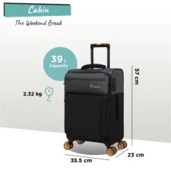Duo-Tone - Cabin (Pewter & Black) -Travel Storage Shop Duo Tone Cabin Black dims weights