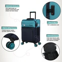 IT Luggage Duo-Tone - Cabin (Capri Breeze / Dress Blues) -Travel Storage Shop Duo Tone Cabin Capri Infographic