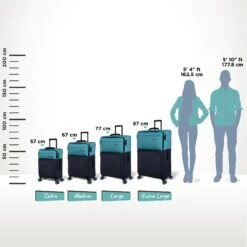 IT Luggage Duo-Tone - Cabin (Capri Breeze / Dress Blues) -Travel Storage Shop Duo Tone Capri Relative Size