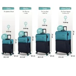 IT Luggage Duo-Tone - Cabin (Capri Breeze / Dress Blues) -Travel Storage Shop Duo Tone Set Capri dims weights b7bc3f36 d7d2 4526 a641 a81eedee873b