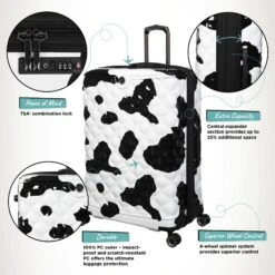 IT Luggage Indulging II - 4pc Set (Moo Cow Print) -Travel Storage Shop Indulging Moo Large Infographic 8c0ad65f b4cb 46b2 b41c fde9cbb93143
