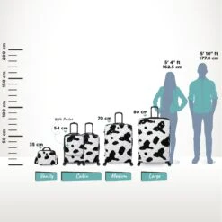 IT Luggage Indulging - Vanity Case (Moo Cow Print) -Travel Storage Shop Indulging Moo Relative Size full sets