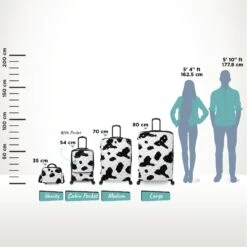 IT Luggage Indulging II - 4pc Set (Moo Cow Print) -Travel Storage Shop Indulging Moo Relative Size pocket 60c17737 2f13 4633 8a7f c8eecee0e887