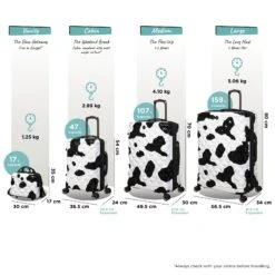 IT Luggage Indulging - 4pc Set (Moo Cow Print) -Travel Storage Shop Indulging Moo set dims weights d090c1aa 3a53 495a b76b fcaaf108c911