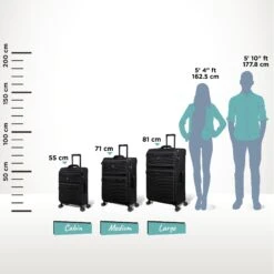 IT Luggage Precursor - Cabin (Black) -Travel Storage Shop Precursor Black Relative Size