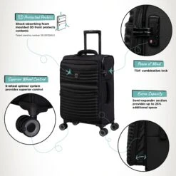 IT Luggage Precursor - Cabin (Black) -Travel Storage Shop Precursor Cabin Black Infographic