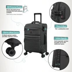 IT Luggage Precursor - Cabin (Charcoal) -Travel Storage Shop Precursor Cabin Charcoal Infographic