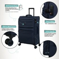 IT Luggage Precursor - Medium Plus (Dress Blues) -Travel Storage Shop Precursor Med Blue Infographic