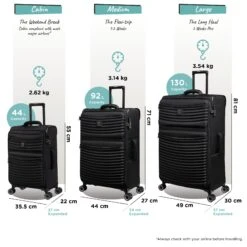 IT Luggage Precursor - Cabin (Black) -Travel Storage Shop Precursor set black dims weights