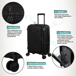 IT Luggage Spontaneous II - Cabin With Pocket (Black) -Travel Storage Shop Spontaneous Cabin Pocket Blk Infographic a9b254cb 57e1 43a7 b701 2985dd57d75c