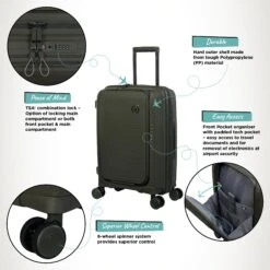 IT Luggage Spontaneous II - Cabin With Pocket (Olive Night) -Travel Storage Shop Spontaneous Cabin Pocket Olive Infographic e26eda02 c815 4cbd 8a23 cd14e14a1923