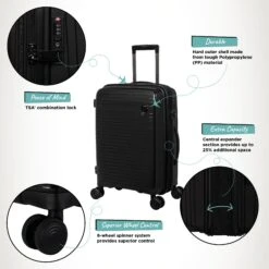IT Luggage Spontaneous - Cabin (Black) -Travel Storage Shop Spontaneous Cabin Blk Infographic