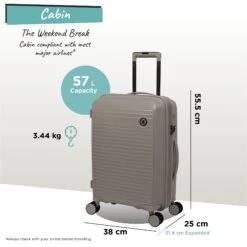 IT Luggage Spontaneous - Cabin (Feather Grey) -Travel Storage Shop Spontaneous Cabin Feather dims weights