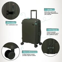 IT Luggage Spontaneous - Cabin (Olive Night) -Travel Storage Shop Spontaneous Cabin Olive Infographic