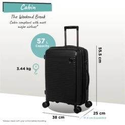 IT Luggage Spontaneous - Cabin (Black) -Travel Storage Shop Spontaneous Cabin blk dims weights