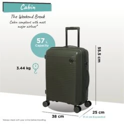 IT Luggage Spontaneous - Cabin (Olive Night) -Travel Storage Shop Spontaneous Cabin olive dims weights