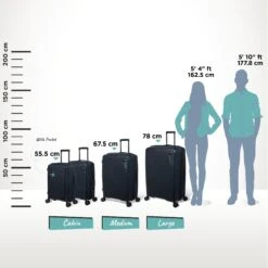 IT Luggage Spontaneous - Large (Blueberry) -Travel Storage Shop Spontaneous Full set blueberry Relative Size