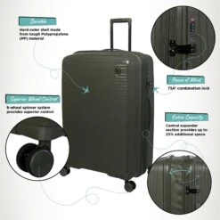 IT Luggage Spontaneous - Medium Plus (Olive Night) -Travel Storage Shop Spontaneous Large Olive Infographic dc45d77c 2544 40cd b083 873421472490