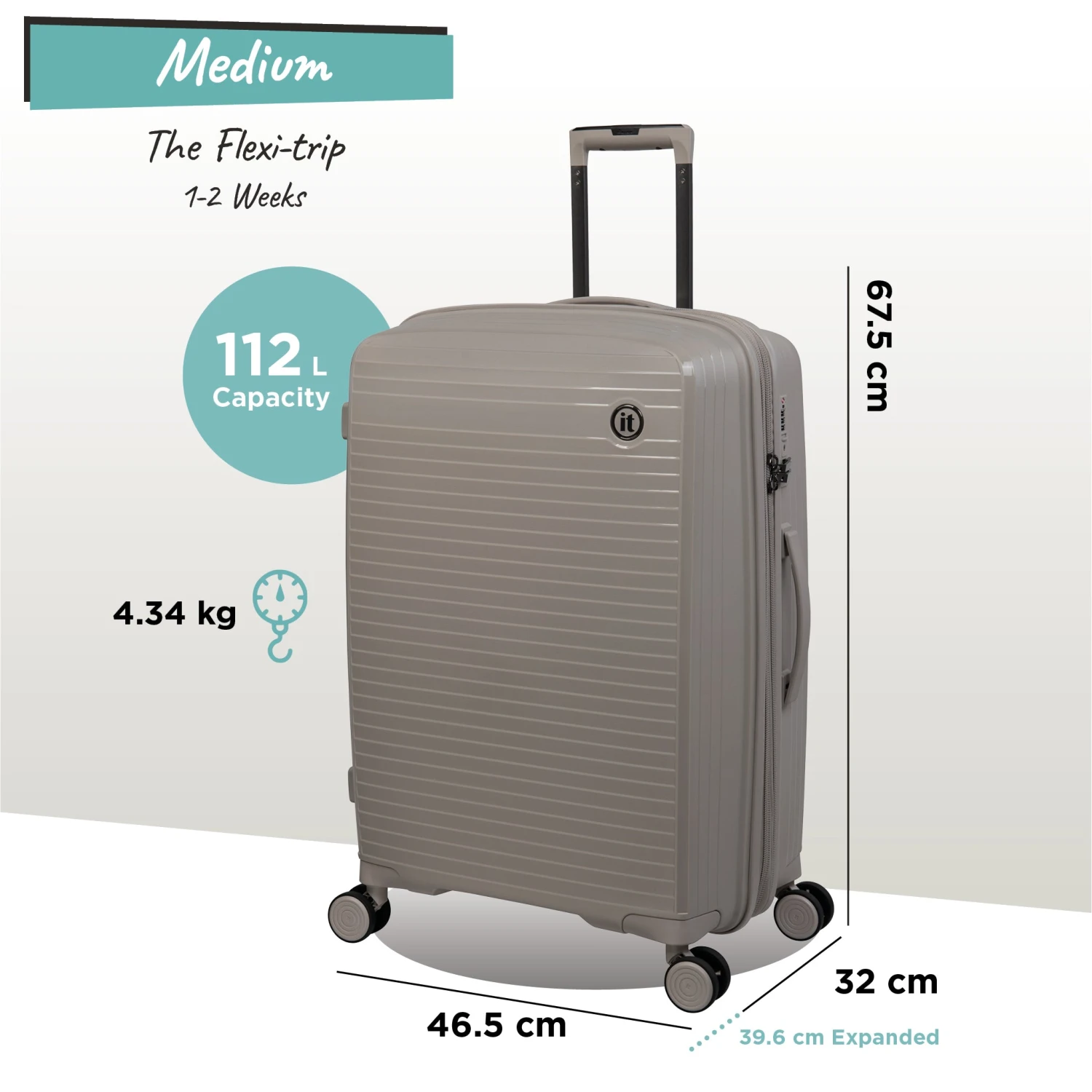 IT Luggage Spontaneous - Medium Plus (Feather Grey) 12 IT Luggage Spontaneous - Medium Plus (Feather Grey) - Image 12