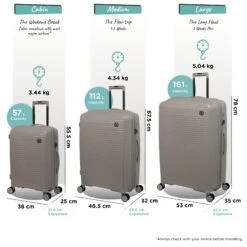IT Luggage Spontaneous - 3pc Set (Feather Grey) -Travel Storage Shop Spontaneous Set Feather dims weights