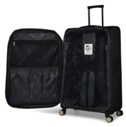 Ted Baker Albany Eco Soft Side 4-Wheel 80cm Large Suitcase -Travel Storage Shop TBW7001 001 Ted Baker Albany Eco Black Large Case 3