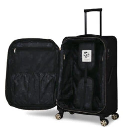 Ted Baker Albany Eco Soft Side 4-Wheel 69cm Medium Suitcase -Travel Storage Shop TBW7002 001 Ted Baker Albany Eco Black Medium Case 3