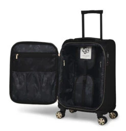 Ted Baker Albany Eco Soft Side 4-Wheel 55cm Cabin Case -Travel Storage Shop TBW7003 001 Ted Baker Albany Eco Black Cabin Case 3