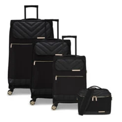 Ted Baker Albany Eco Soft Side 4-Wheel 80cm Large Suitcase -Travel Storage Shop TBW Ted Baker Albany Eco Black Luggage Grp2 f23ee379 c975 409c 8d5e 01739677ef33