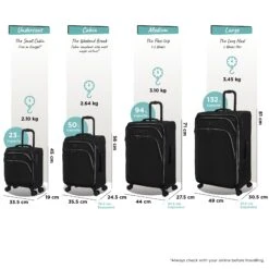 IT Luggage Trinary - Cabin (Black) 20 IT Luggage Trinary - Cabin (Black) -Travel Storage Shop Trinary set black dims weights 7c3a7fe8 13dd 4ec1 b334 32385358ddea