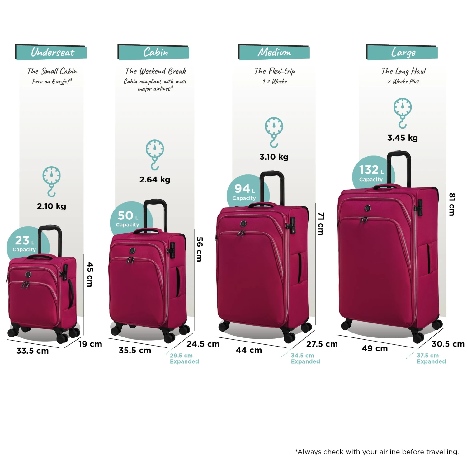 IT Luggage Trinary - Large (Viva Magenta) 11 IT Luggage Trinary - Large (Viva Magenta) - Image 11