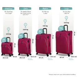 IT Luggage Trinary - Medium (Viva Magenta) -Travel Storage Shop Trinary set magenta dims weights 85ad76ac 0b59 429e a6ad 150326a01bce